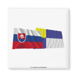 Slovakia and Bratislava Waving Flags Refrigerator Magnets