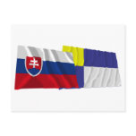Slovakia and Bratislava Waving Flags Post Card