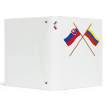 Slovakia and Presov Crossed Flags 3 Ring Binders
