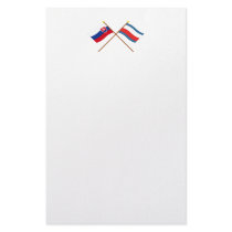 Slovakia and Trencin Crossed Flags Stationery Design