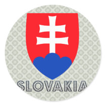 Slovakia Coat of Arms Round Stickers