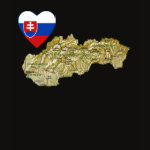 Slovakia Flag Heart Map Fitted AA T-Shirt