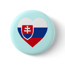 Slovakia Flag Heart buttons by Vexillophile Slovakia Flag Heart buttons