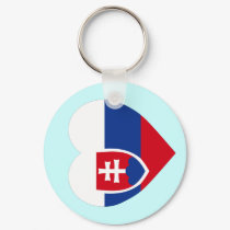 Slovakia Flag Heart keychains by Vexillophile Slovakia Flag Heart keychains