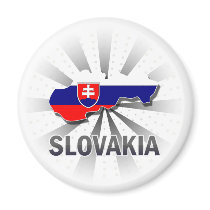 Slovakia Flag Map 2.0 Fridge Magnets
