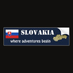 Slovakia Flag Map Text Bumper Sticker
