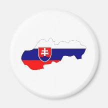 Slovakia Flag Map full size Magnets