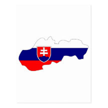 Slovakia flag map post cards