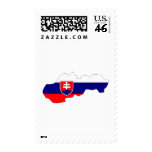 Slovakia flag map postage stamp