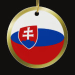 Slovakia Fisheye Flag Ornament