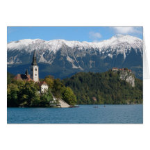 Slovenia, Bled, Lake Bled, Bled Island, Bled 2 Greeting Card