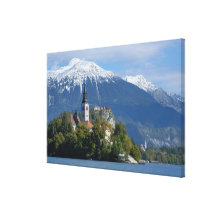 Slovenia, Bled, Lake Bled, Bled Island, Bled Stretched Canvas Prints