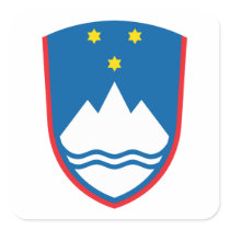 Slovenia Coat of Arms Square Stickers