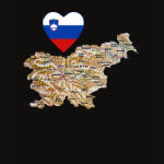 Slovenia Flag Heart Map Fitted AA T-Shirt