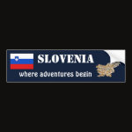 Slovenia Flag Map Text Bumper Sticker