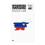 Slovenia flag map postage