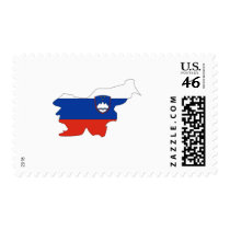Slovenia flag map stamps