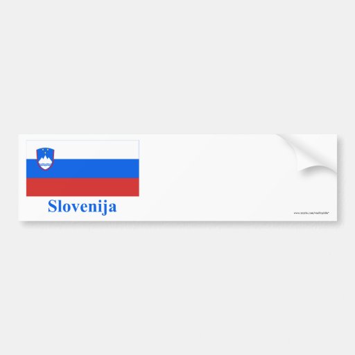 Slovenia Flag with Name in Slovenian Bumper Stickers