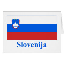 Slovenia Flag with Name in Slovenian cards