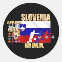 Slovenia large flag 32 qualifying countries gifts round sticker