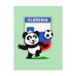 This adorable little panda is too cute! He's featured in front of a large flag from Slovenia and ready to play football and score some goals. This cute design is perfect for football players and soccer fans! You can totally customize this gift! Change the color, move the design around, add your own text or images -- make it your own!