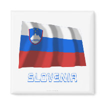 Slovenia Waving Flag with Name magnets