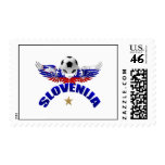 Slovenija soccer man Slovenia flag art graphic postage