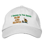 Slow And Slower Snail Embroidered Hat