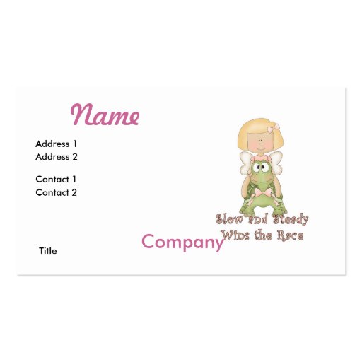 Slow and Steady Wins Race Business Cards (front side)