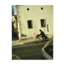 Slow bike riding with your dog postcards by fotoplus Slow bike riding with your dog postcards