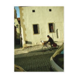 Slow bike riding with your dog postcards