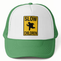 Funny Sign Parody on Slow Children Fat Kid Street Sign Parody Funny Hats By Strk3