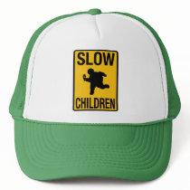 Slow Children fat kid street sign parody funny hats by strk3 Slow Children fat kid street sign parody funny hats