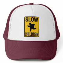 Slow Children fat kid street sign parody funny hats by strk3 Slow Children fat kid street sign parody funny hats