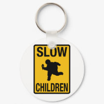 Slow Children fat kid street sign parody funny keychains by strk3 Slow Children fat kid street sign parody funny keychains