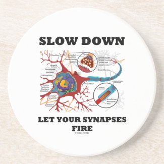 Slow Down Let Your Synapses Fire Neuron / Synapse Beverage Coasters