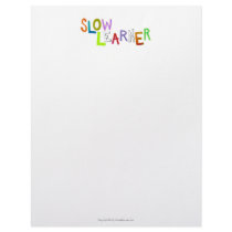 Slow Learner silly fun colorful art words humor Personalized Letterhead