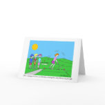 Slow Men Golf Cartoon Greeting Card