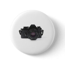 slr photo camera - classic design pinback button