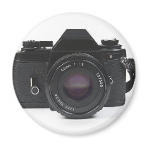 slr photo camera - classic design refrigerator magnets