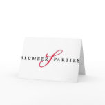 Slumber Parties Logo Promotional Parties Greeting Card