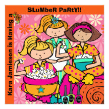 Slumber Party Birthday Customized Invites