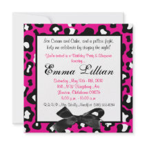 Slumber Party birthday invite fun cute girl pink