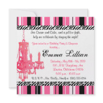 Slumber Party birthday invite fun cute girl pink