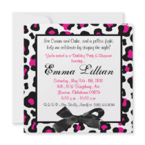 Slumber Party birthday invite fun cute girl pink