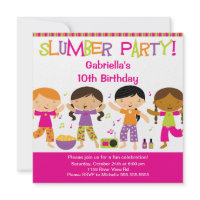Slumber Party Fun Birthday Invitation