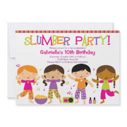 Slumber Party Fun Birthday Invitation invitation