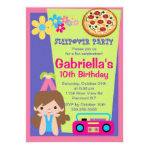 Slumber Party Fun Birthday Invitation