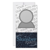 slumber party gifts :pink starshine photo card template