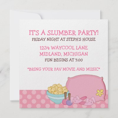 Pajama Party Invitations on Slumber Party Invitations From Zazzle Com